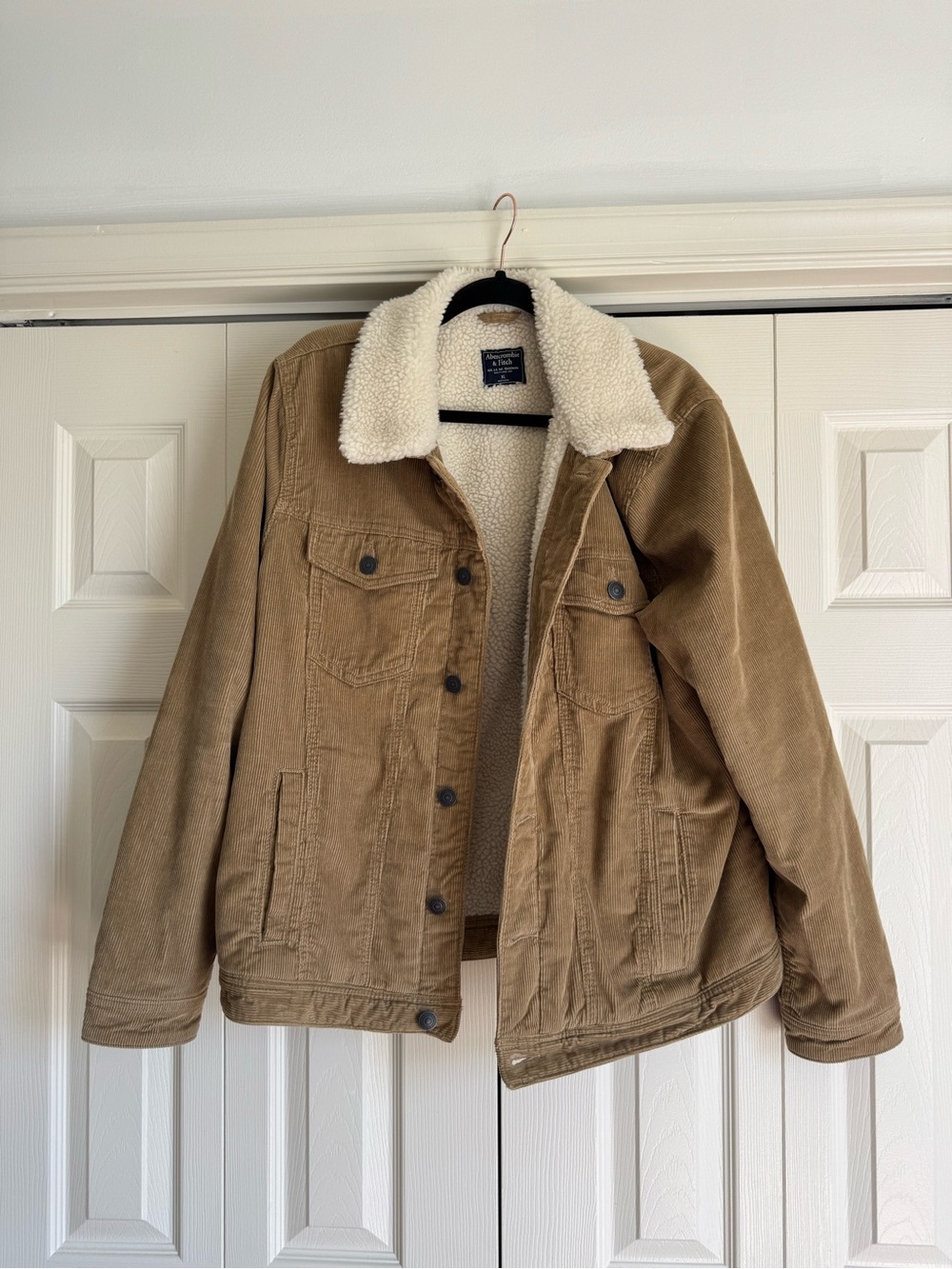 Abercrombie & Fitch Sherpa-Lined Corduroy Trucker Jacket Vintage Y2K Men’s XL